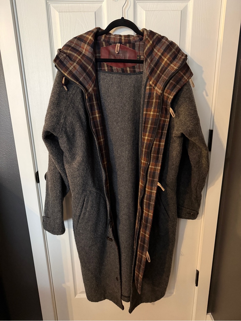 Vintage Woolrich Wool Coat with Plaid Lining